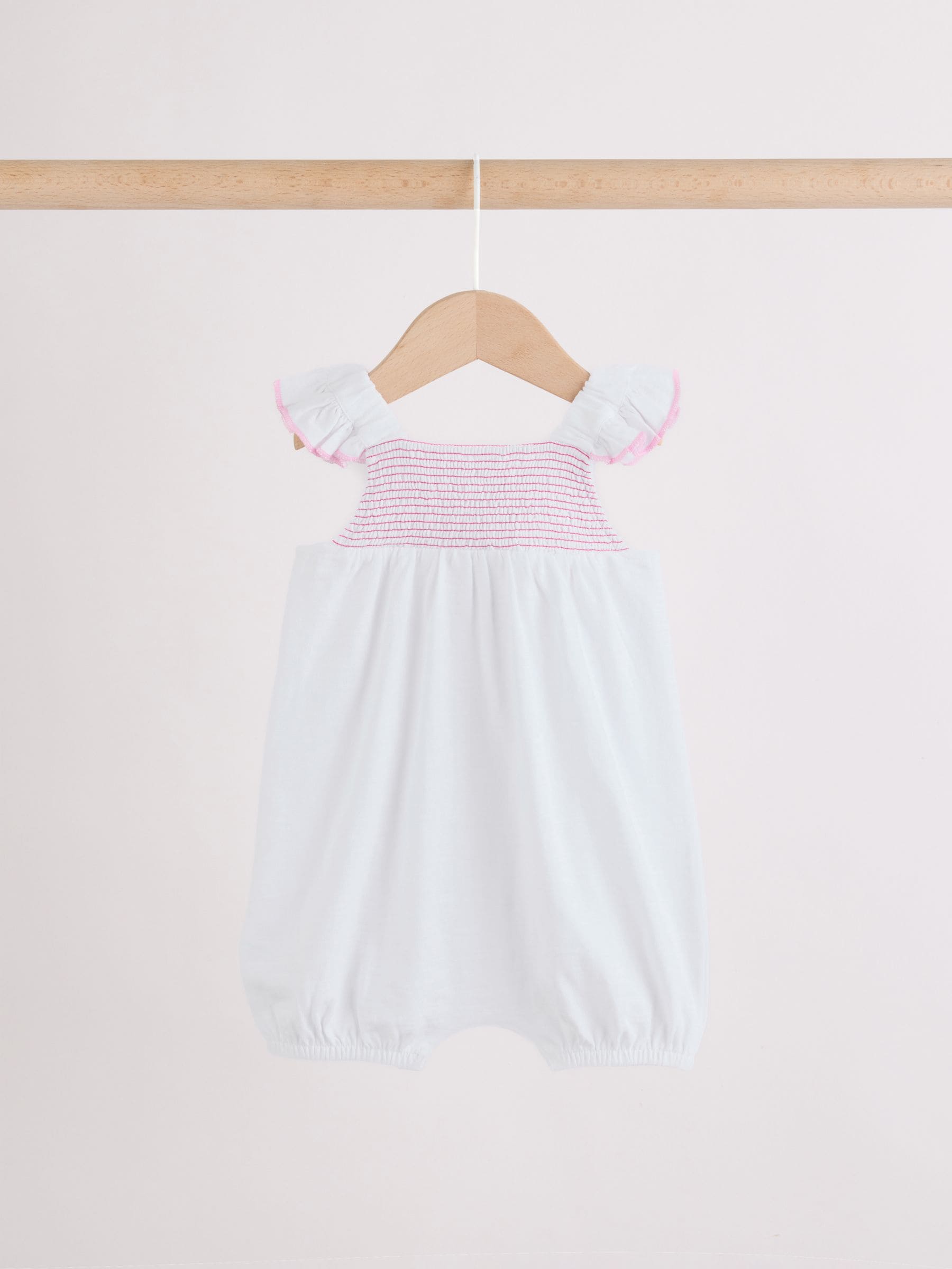 Pink Floral Frill Shoulder Baby Jersey Rompers 2 Pack image 5