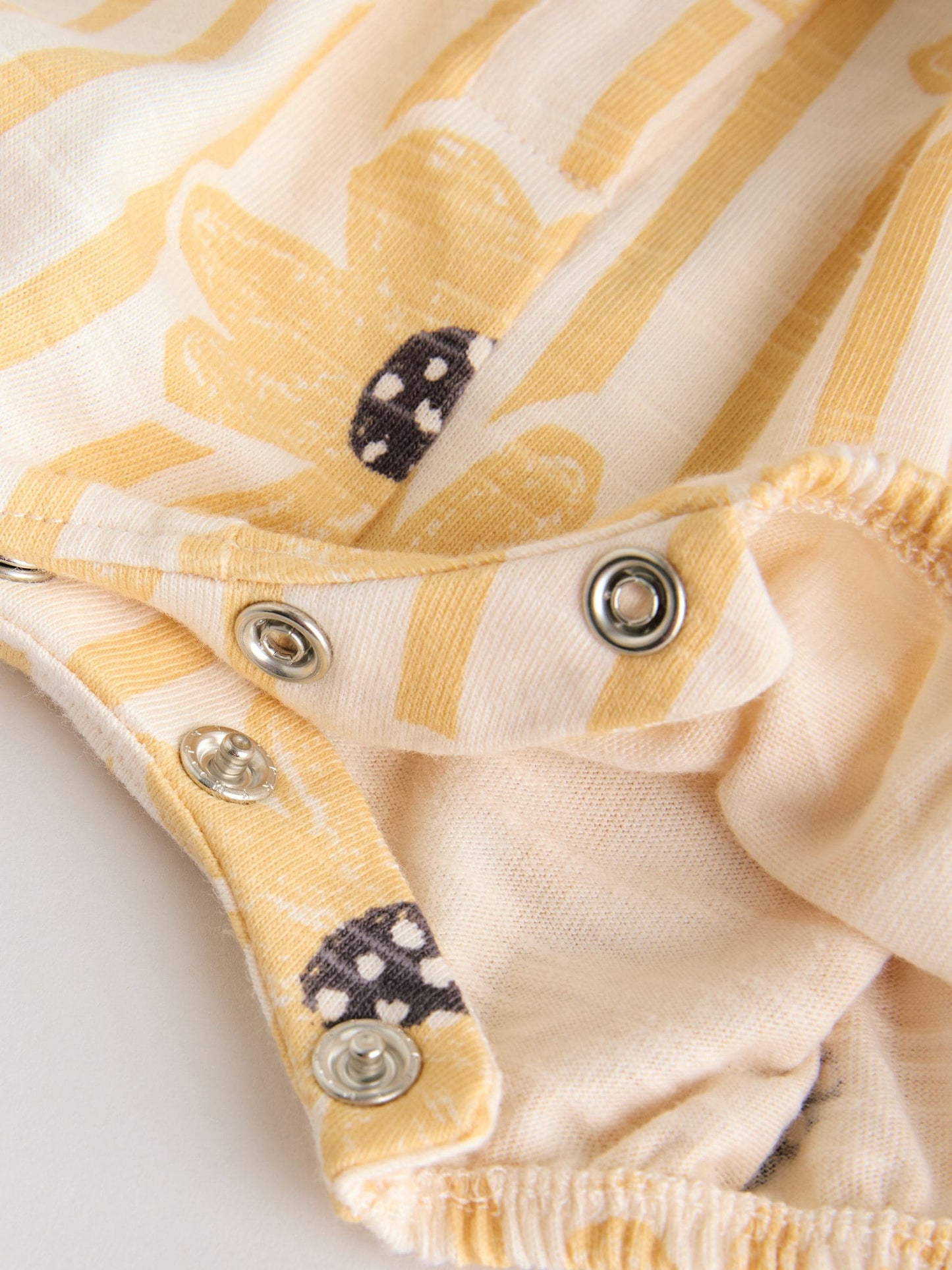Yellow Floral Button Through Button Through Baby Rompers 3 Pack image 8