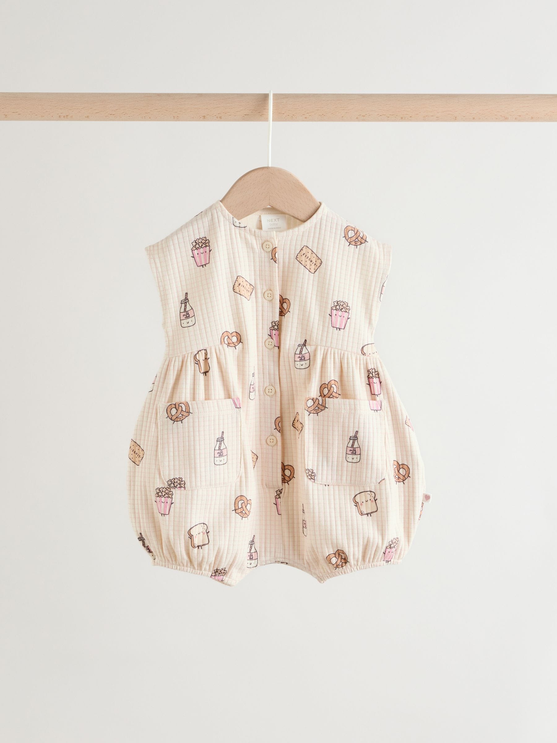 Pink Milk Club Button Through Baby Rompers 3 Pack image 5