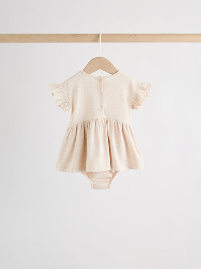 Pink Bear Embroidered Jersey Baby Rompers 3 Pack image 4