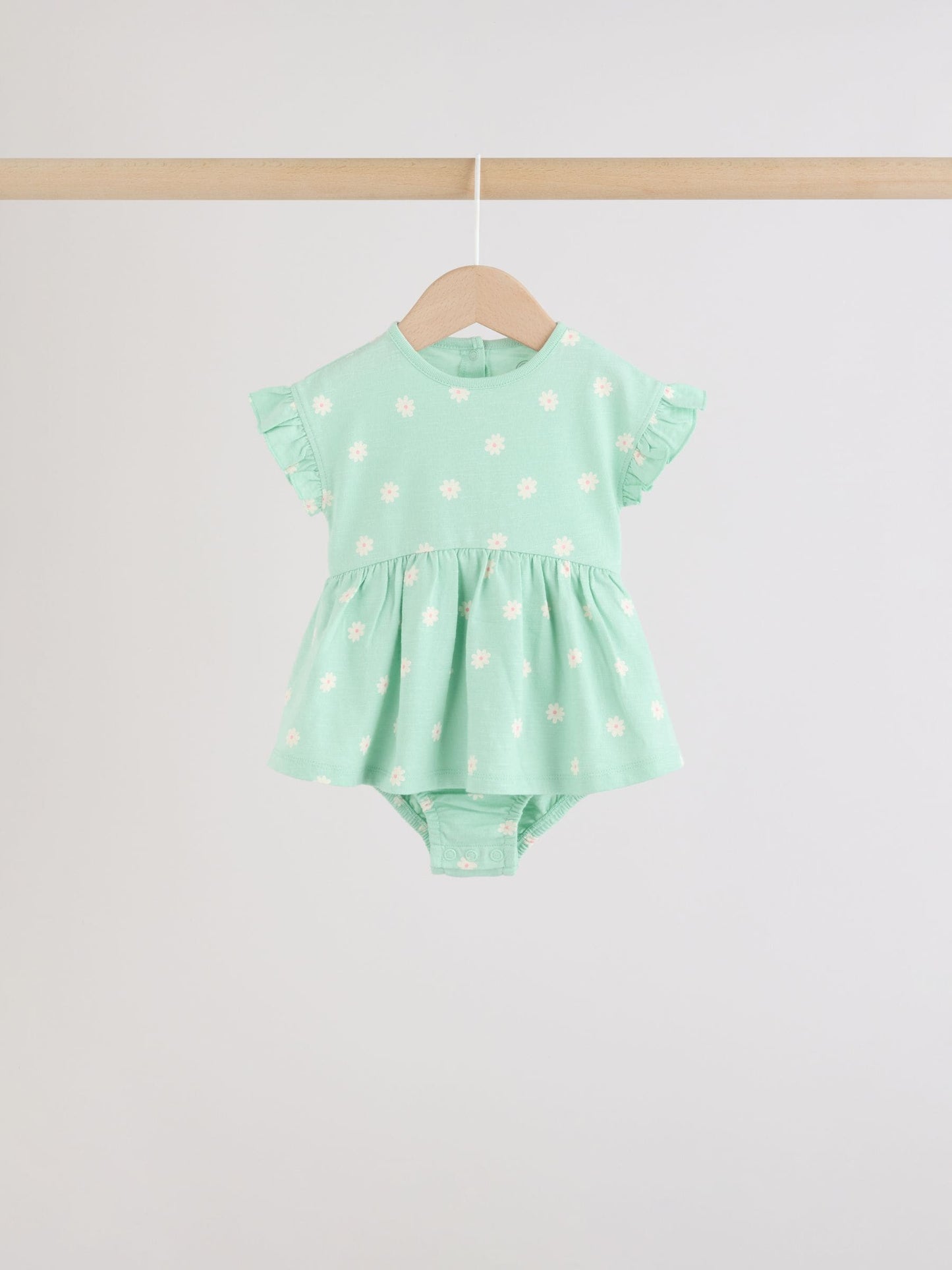 Pink Heart Printed Jersey Baby Rompers 3 Pack image 7