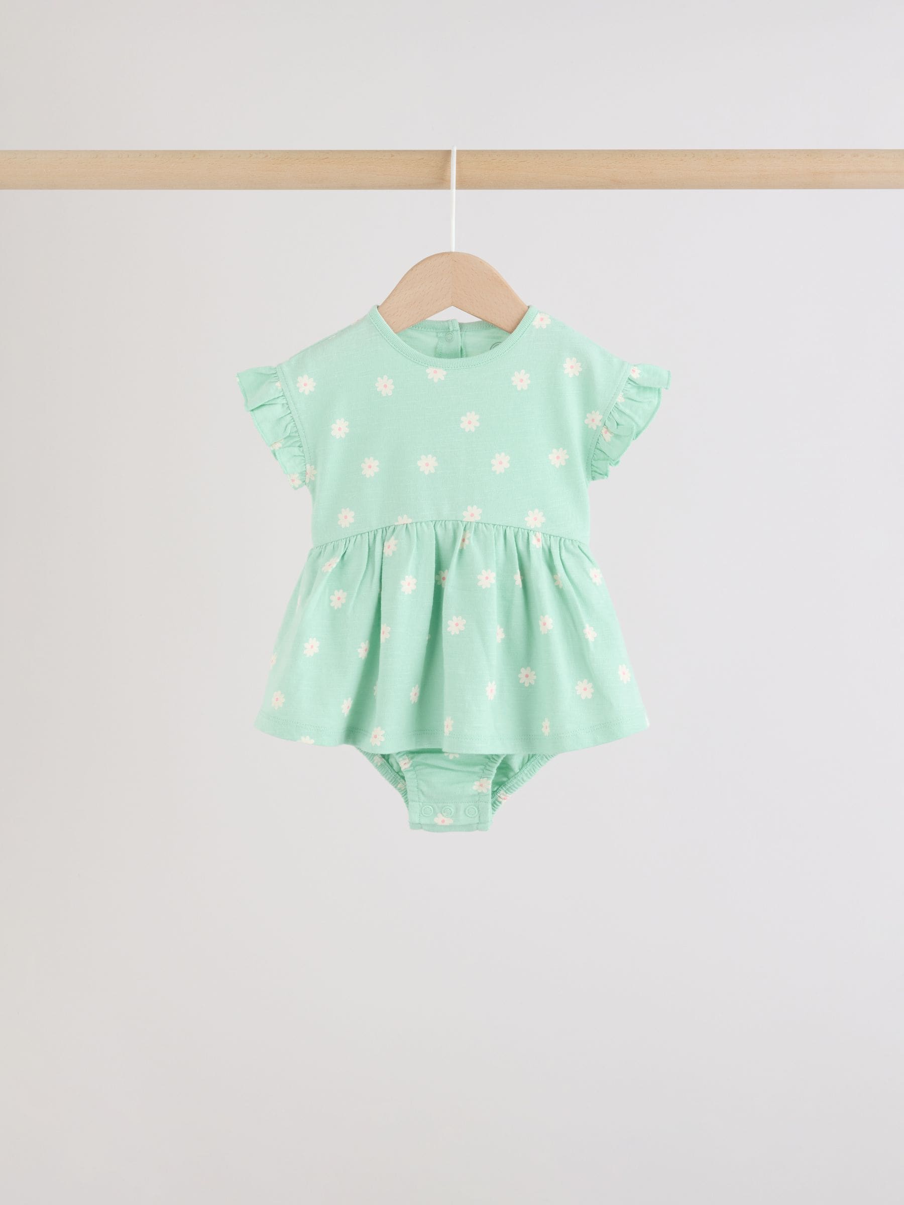 Pink Heart Printed Jersey Baby Rompers 3 Pack image 7