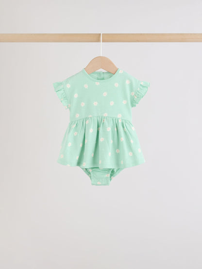 Pink Heart Printed Jersey Baby Rompers 3 Pack image 7