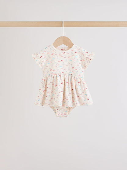 Pink Heart Printed Jersey Baby Rompers 3 Pack image 8