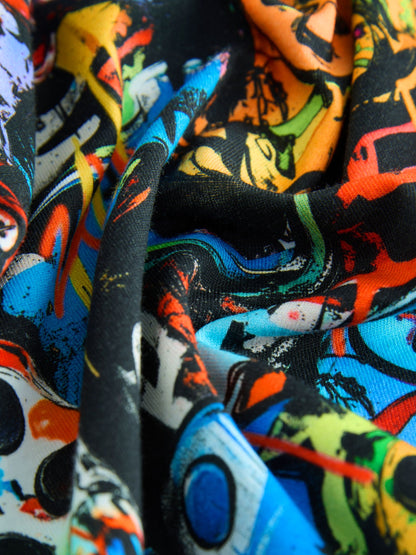Dsiney Kidz - Black Graffiti Controller Relaxed Fit Short Sleeve All-Over Print T-Shirt (3-16yrs) image 5