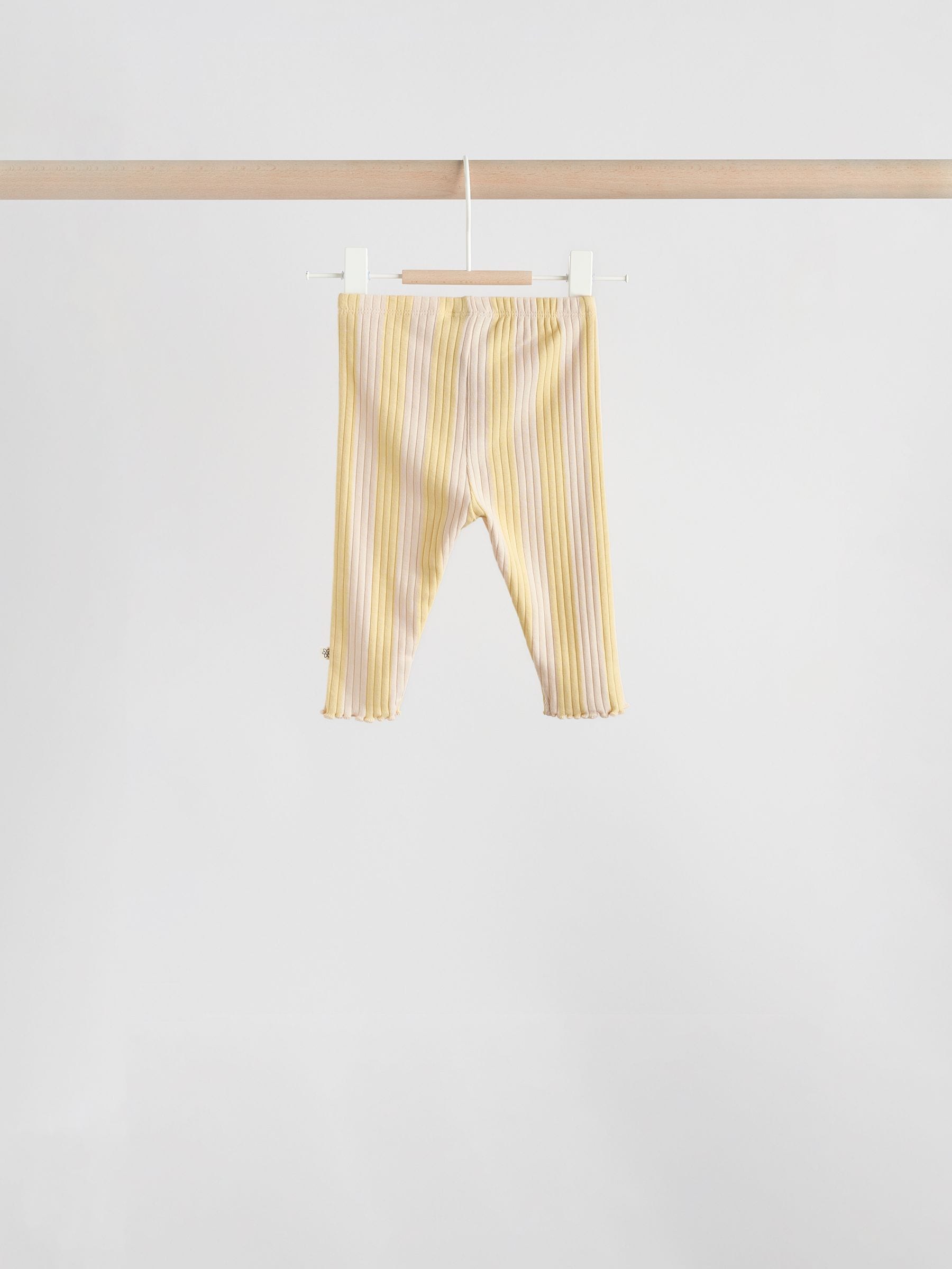 Yellow Flower/ Stripe Long Sleeve Top And Leggings Set 6 Piece (0mths-3yrs) image 3