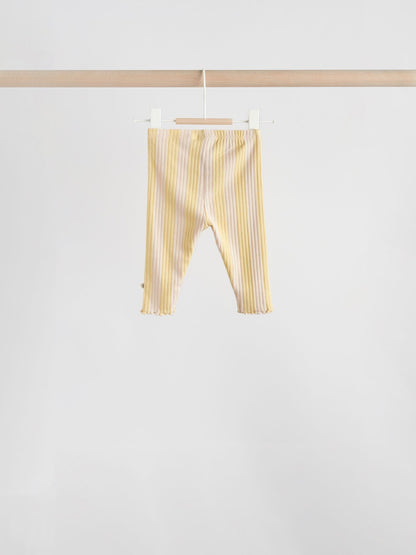 Yellow Flower/ Stripe Long Sleeve Top And Leggings Set 6 Piece (0mths-3yrs) image 3
