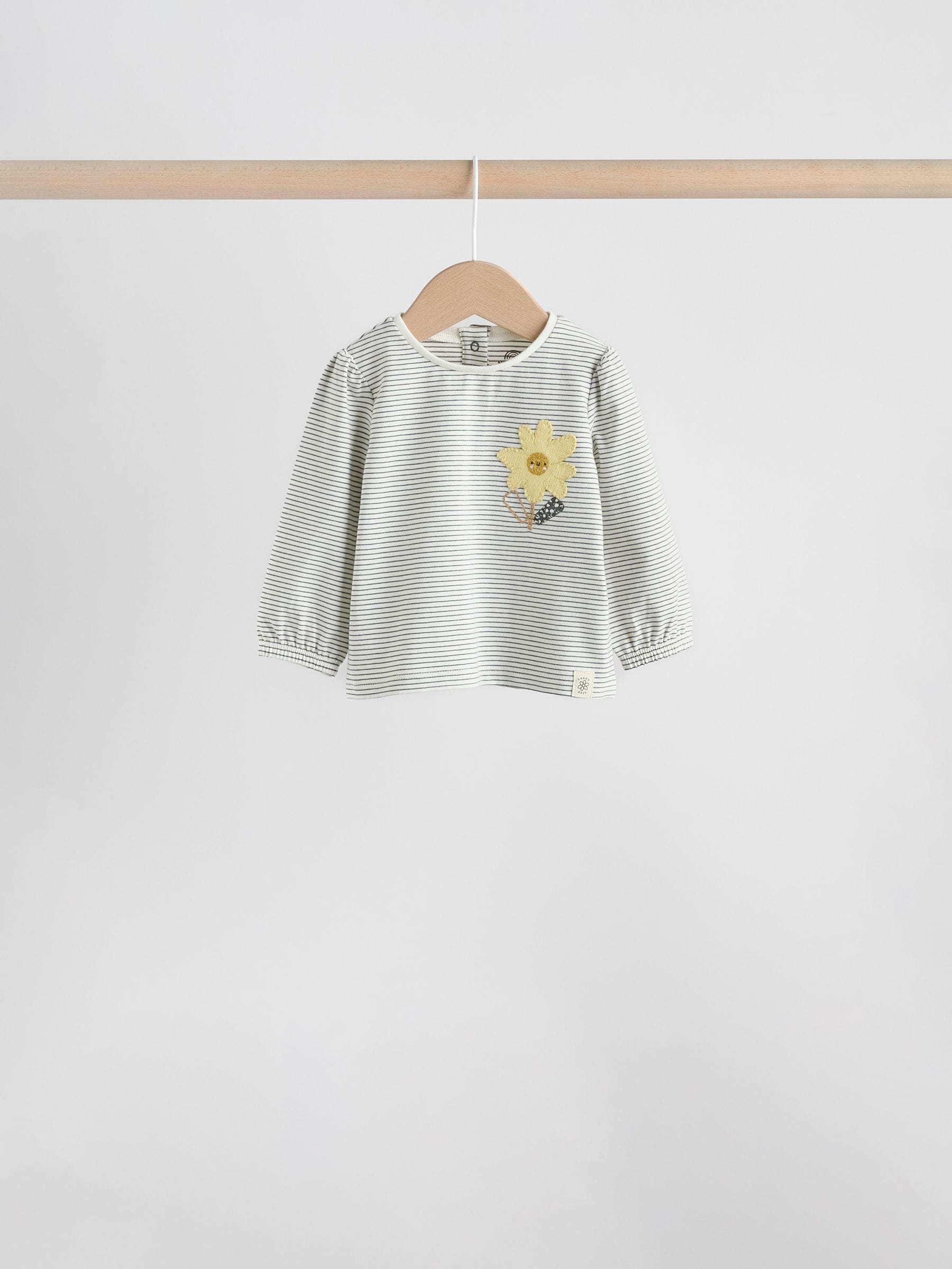 Yellow Flower/ Stripe Long Sleeve Top And Leggings Set 6 Piece (0mths-3yrs) image 4