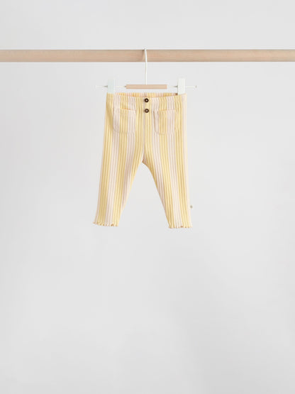 Yellow Flower/ Stripe Long Sleeve Top And Leggings Set 6 Piece (0mths-3yrs) image 6