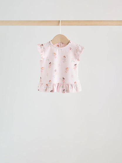 Pink/ Mint/ White Fairy Short Sleeve Top and Leggings Baby Set 6 Piece (0mths-3yrs) image 5