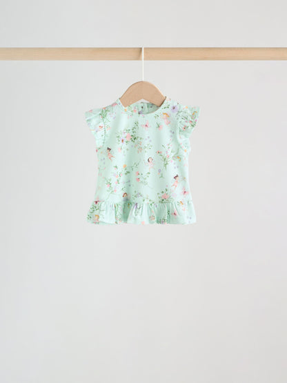 Pink/ Mint/ White Fairy Short Sleeve Top and Leggings Baby Set 6 Piece (0mths-3yrs) image 7