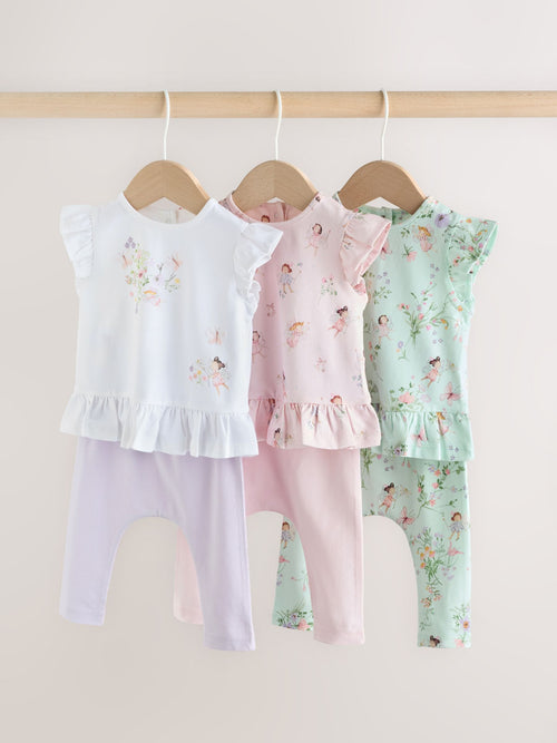 Dsiney Kidz - Pink/ Mint/ White Fairy Short Sleeve Top and Leggings Baby Set 6 Piece (0mths-3yrs) image 1