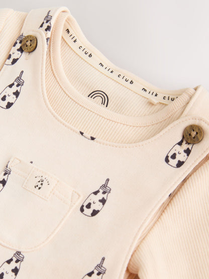 Neutral Milk Club Jersey Dungarees and Bodysuits Baby Set (0mths-2yrs) image 3