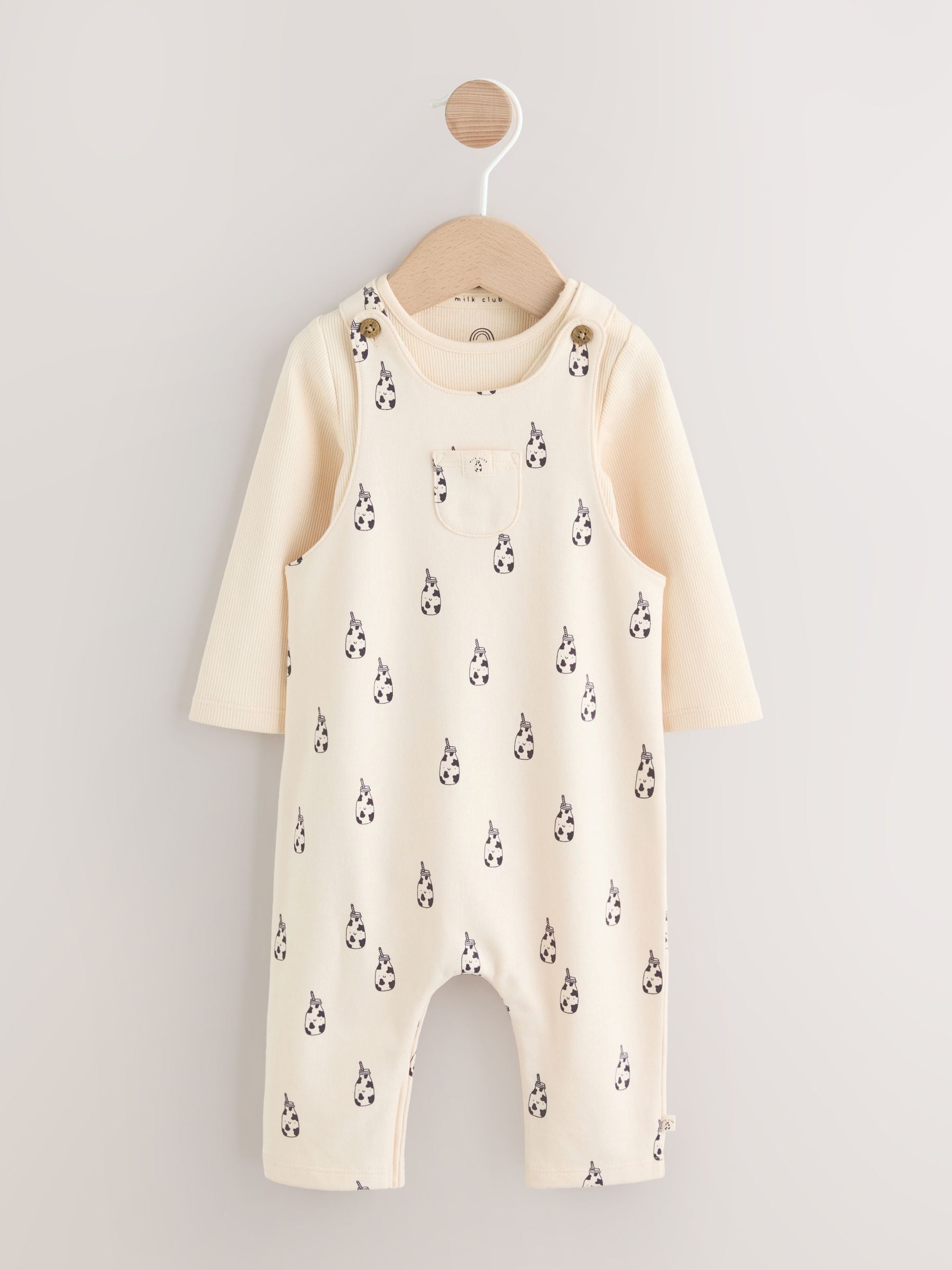 Neutral Milk Club Jersey Dungarees and Bodysuits Baby Set (0mths-2yrs) image 8