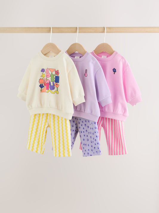 Multi Baby Sweatshirts & Joggers 6 Piece Set (0mths-3yrs) image 1