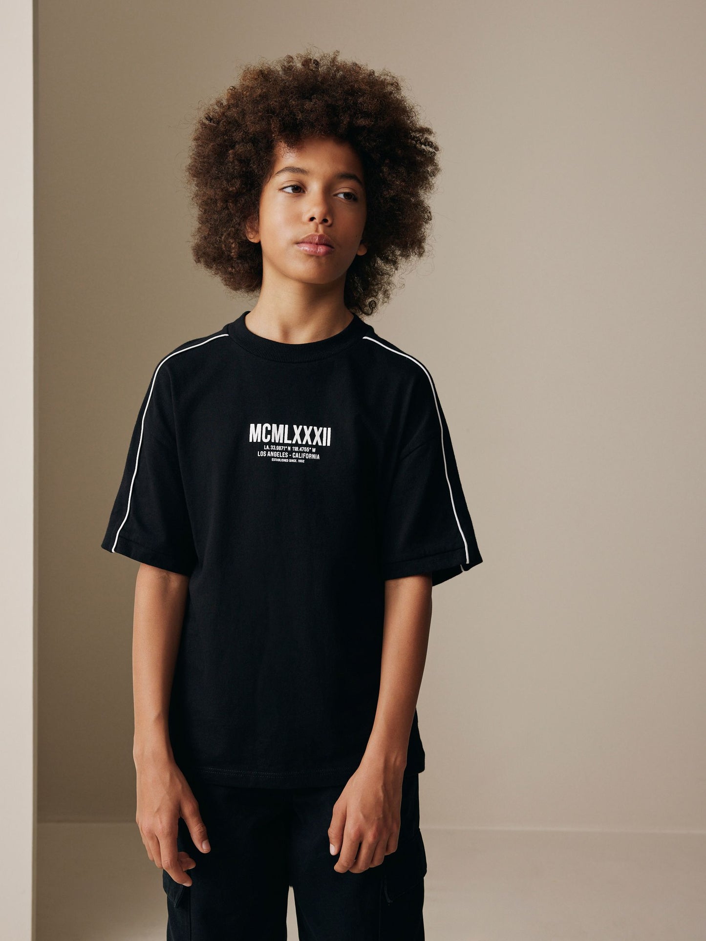 Dsiney Kidz - Black/White Relaxed Fit Short Sleeve T-Shirt (3-16yrs) image 1