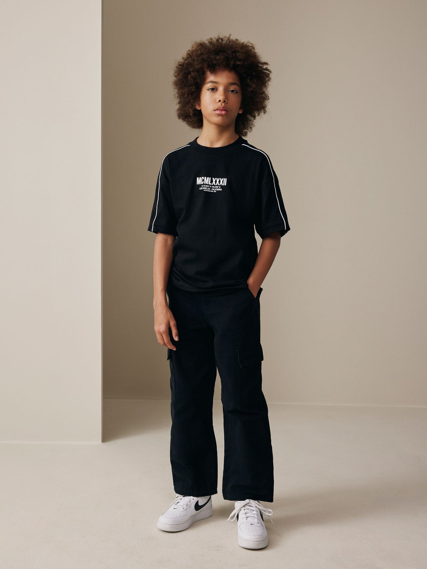 Dsiney Kidz - Black/White Relaxed Fit Short Sleeve T-Shirt (3-16yrs) image 2