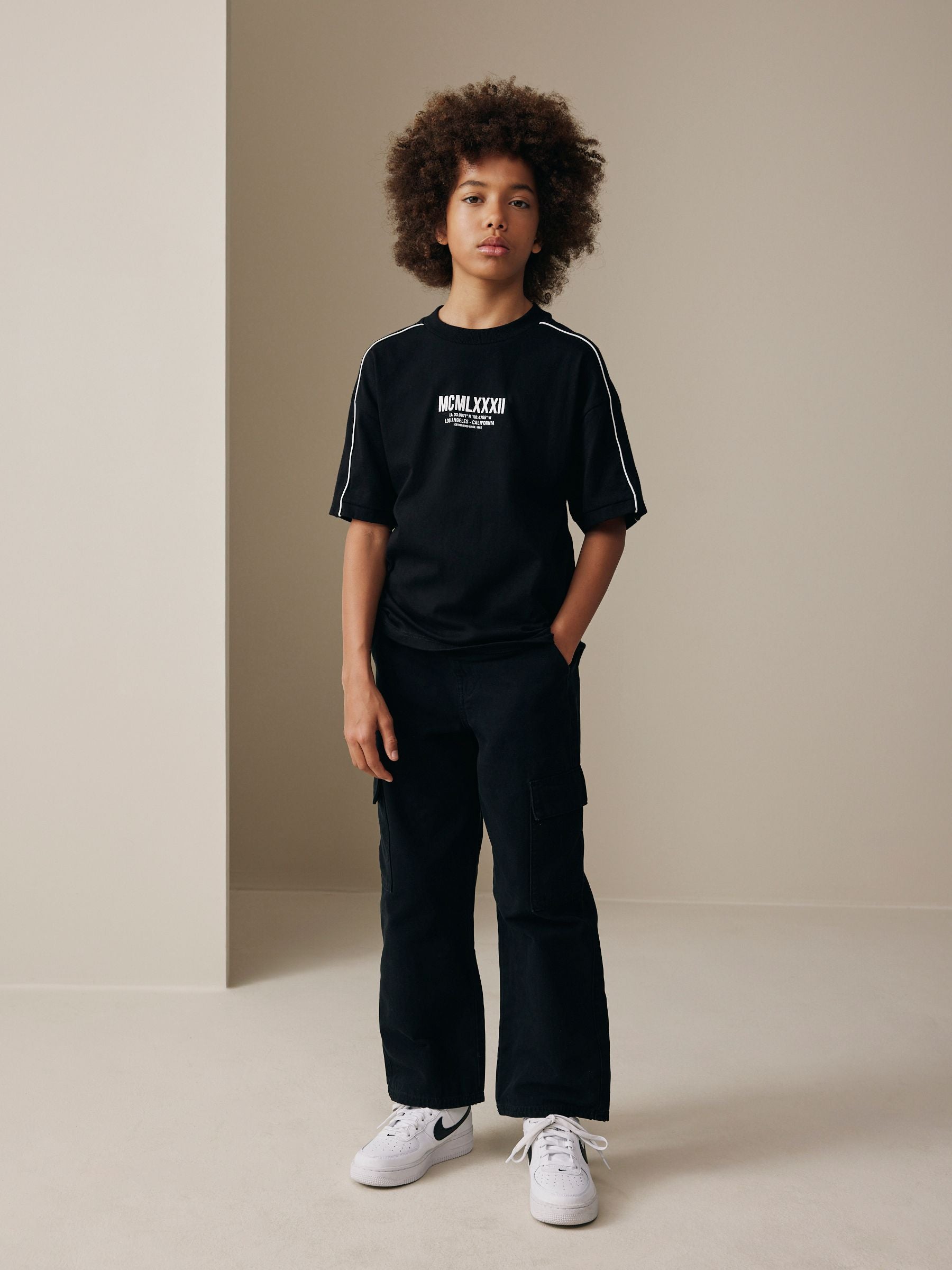 Dsiney Kidz - Black/White Relaxed Fit Short Sleeve T-Shirt (3-16yrs) image 2