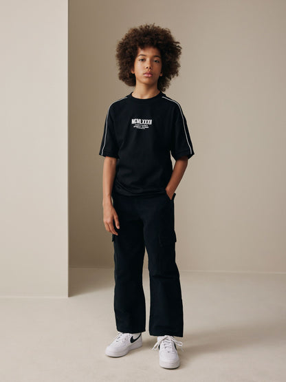 Dsiney Kidz - Black/White Relaxed Fit Short Sleeve T-Shirt (3-16yrs) image 2