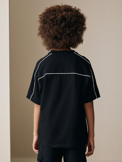 Dsiney Kidz - Black/White Relaxed Fit Short Sleeve T-Shirt (3-16yrs) image 3