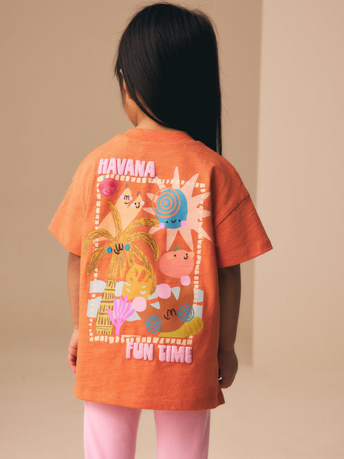 Orange Palm Tree Short Sleeve T-Shirt (3mths-7yrs) image 1