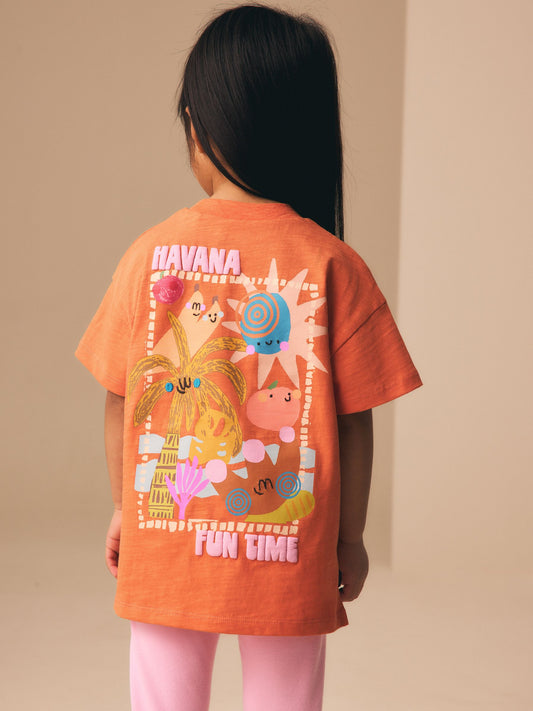 Orange Palm Tree Short Sleeve T-Shirt (3mths-7yrs) image 1
