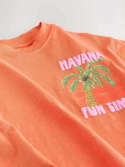 Orange Palm Tree Short Sleeve T-Shirt (3mths-7yrs) image 7