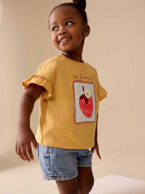 Dsiney Kidz - Ochre Yellow Strawberry Short Sleeve T-Shirt (3mths-7yrs) image 1