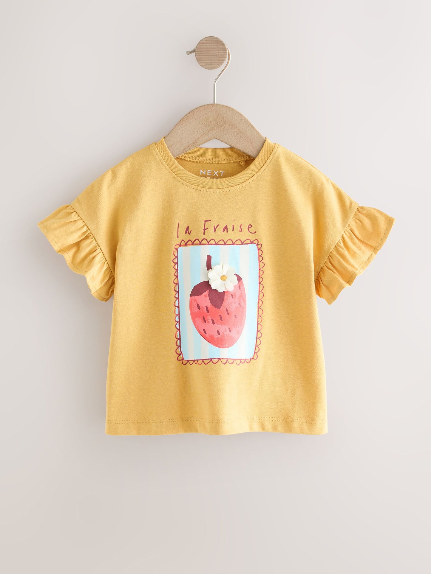 Ochre Yellow Strawberry Short Sleeve T-Shirt (3mths-7yrs) image 4