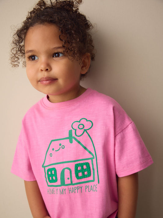 Pink House Short Sleeve T-Shirt (3mths-7yrs) image 1