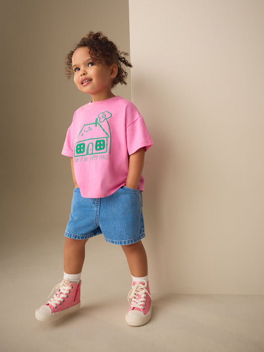 Pink House Short Sleeve T-Shirt (3mths-7yrs) image 2