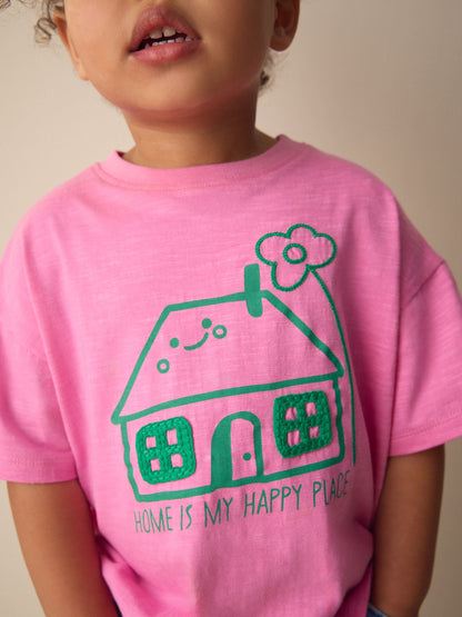 Pink House Short Sleeve T-Shirt (3mths-7yrs) image 4