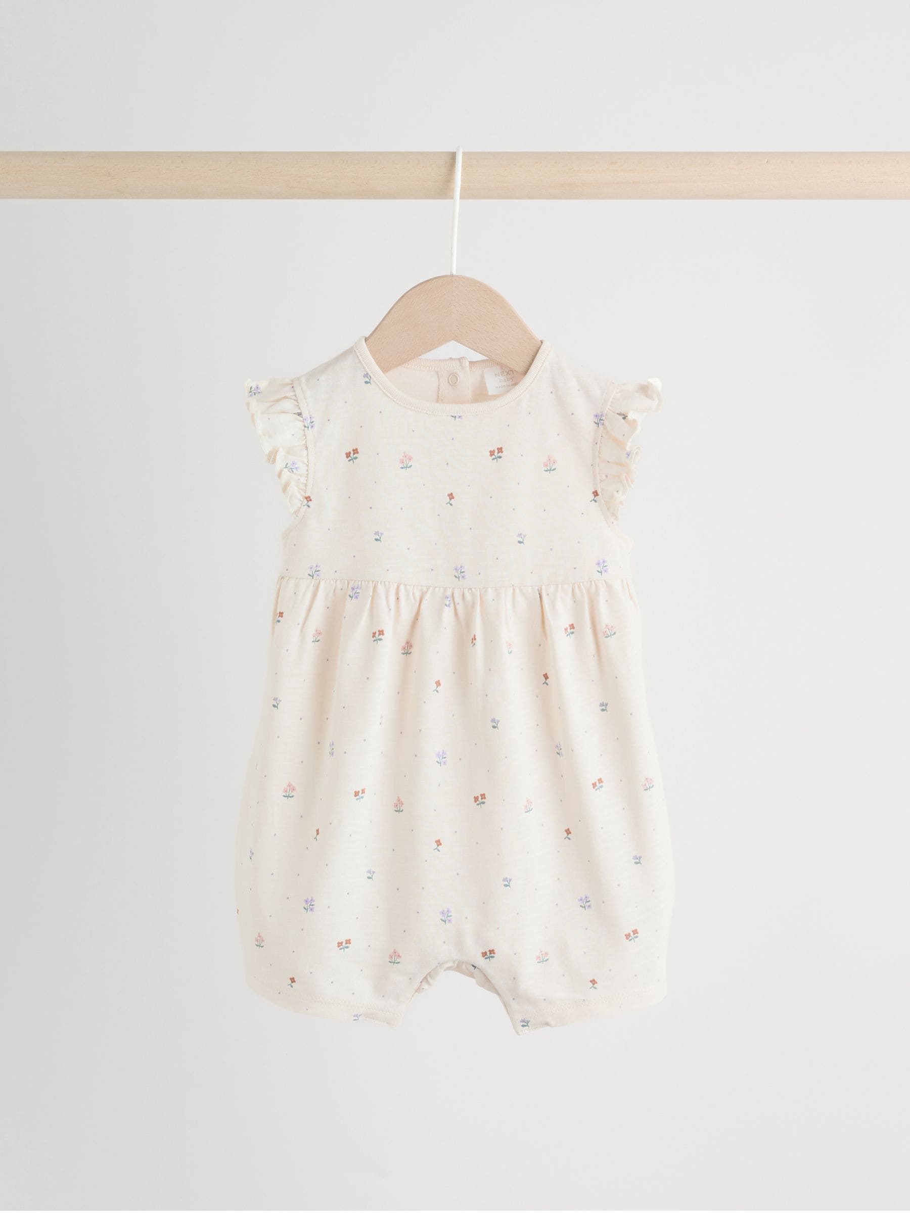 Lilac and Ecru Baby Rompers 3 Pack image 3