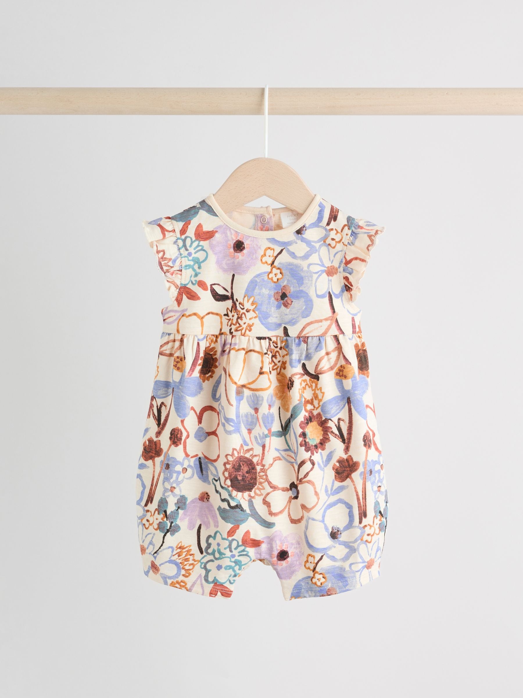 Lilac and Ecru Baby Rompers 3 Pack image 5