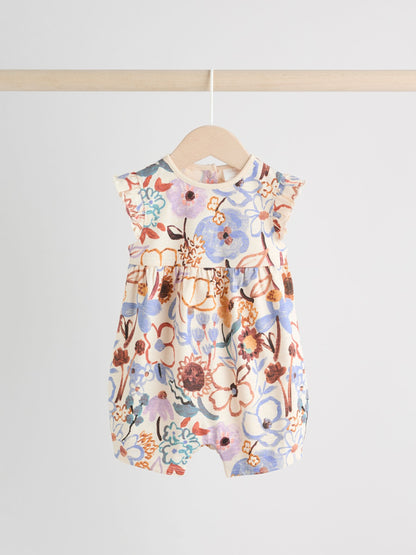 Lilac and Ecru Baby Rompers 3 Pack image 5