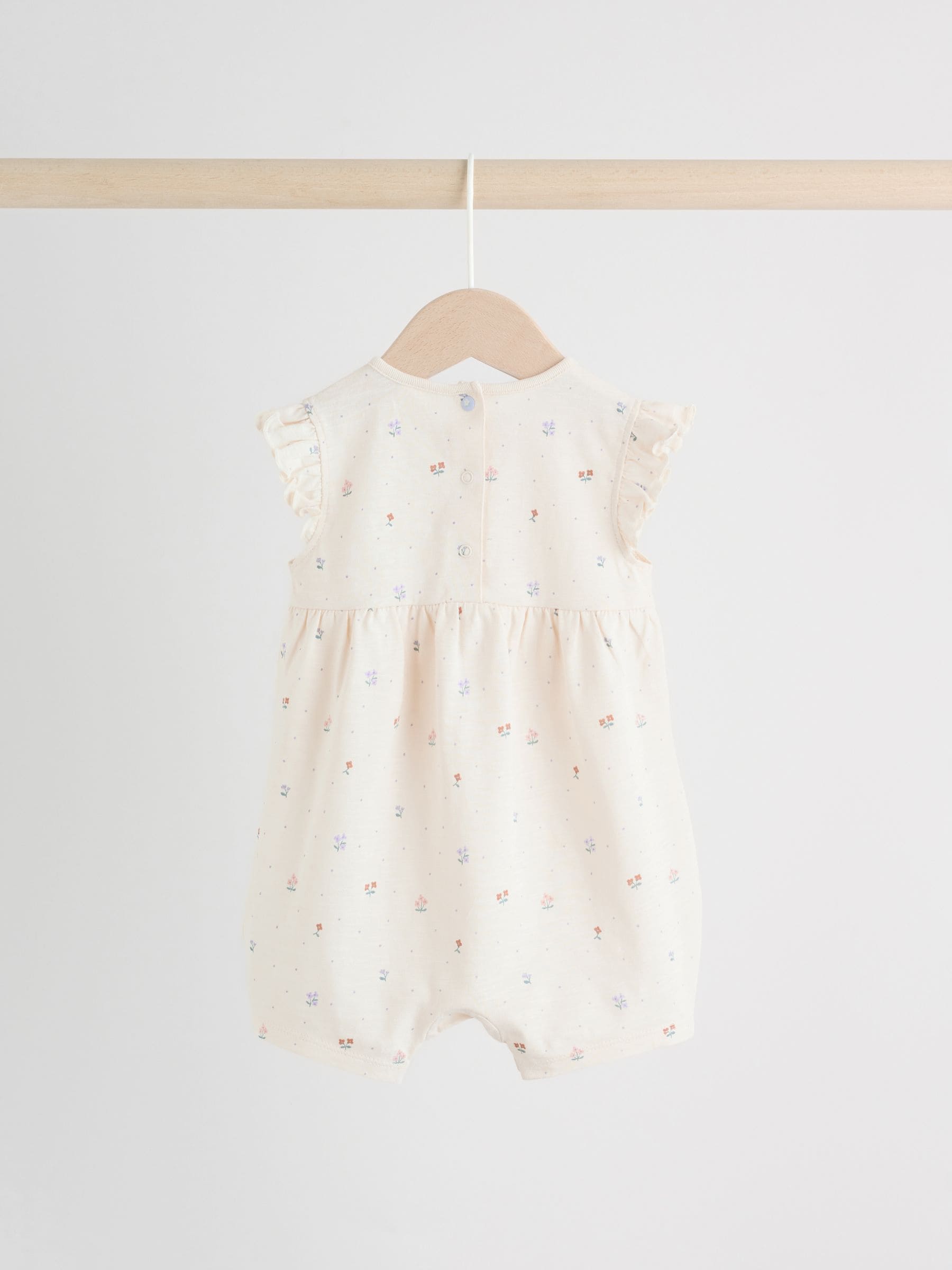 Lilac and Ecru Baby Rompers 3 Pack image 6