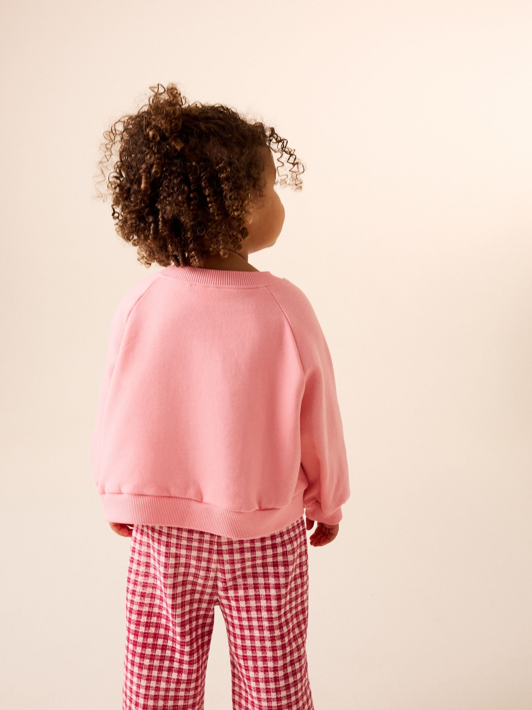Bright Pink Sweatshirt & Wide Leg Trousers Set (3mths-7yrs) image 4