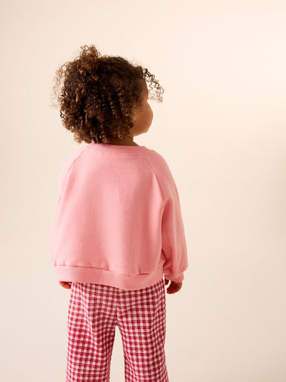 Bright Pink Sweatshirt & Wide Leg Trousers Set (3mths-7yrs) image 4