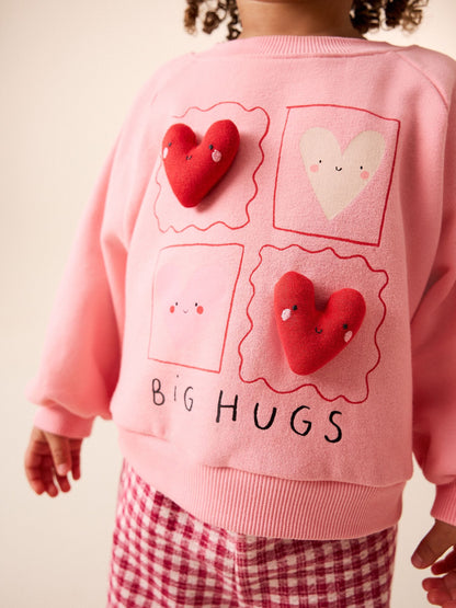 Bright Pink Sweatshirt & Wide Leg Trousers Set (3mths-7yrs) image 5