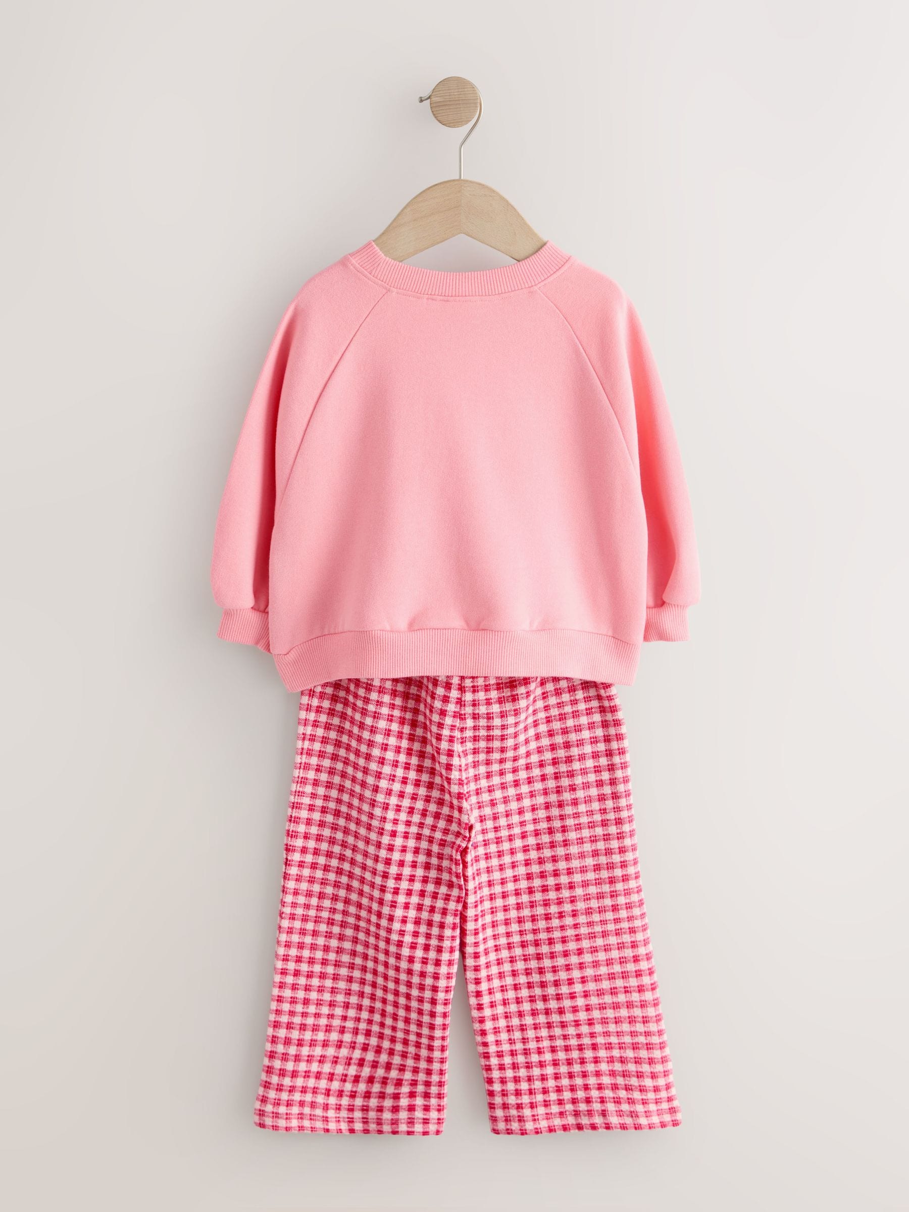 Bright Pink Sweatshirt & Wide Leg Trousers Set (3mths-7yrs) image 8