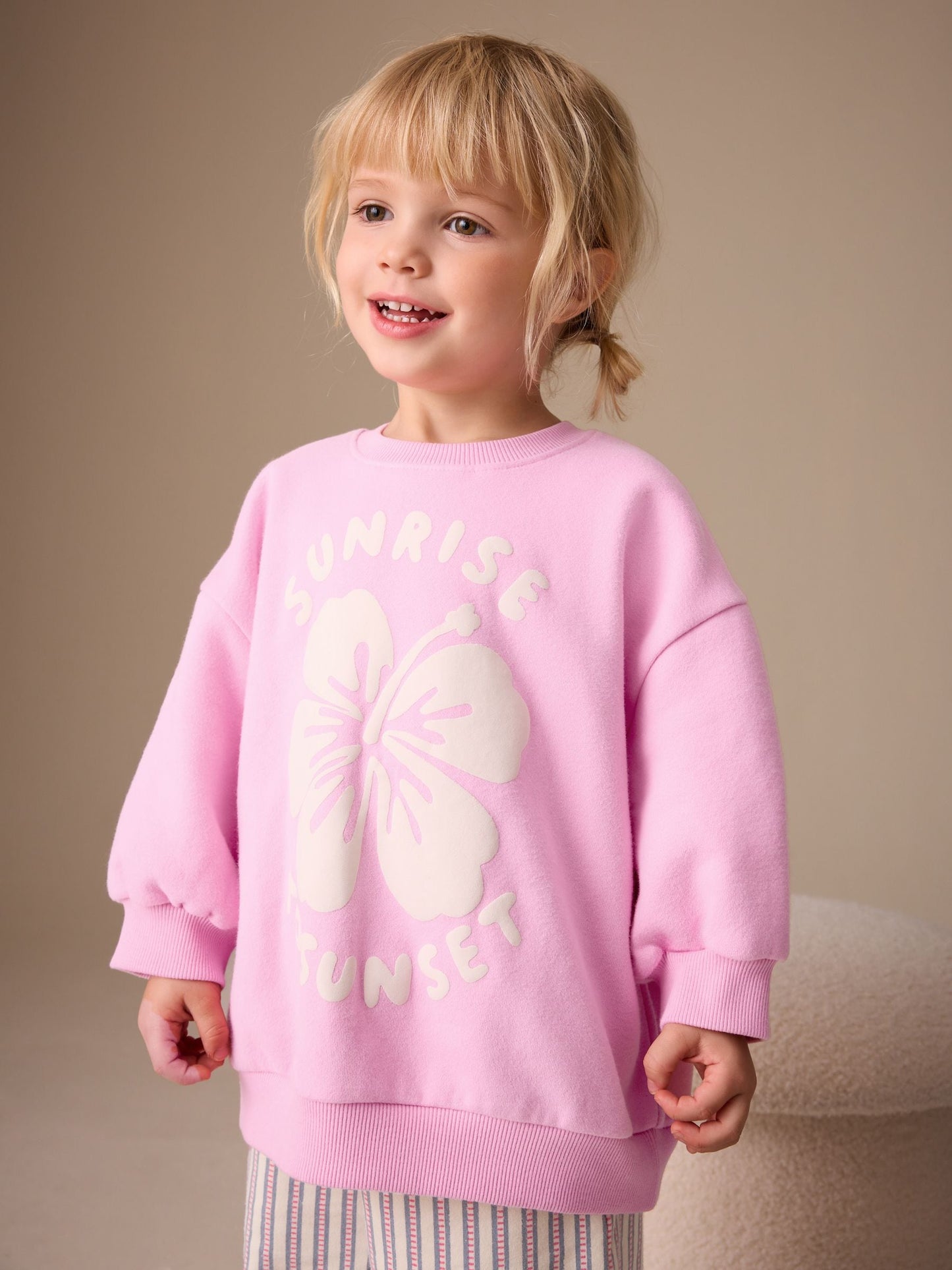 Pink Sweatshirt & Wide Leg Trousers Set (3mths-7yrs) image 2