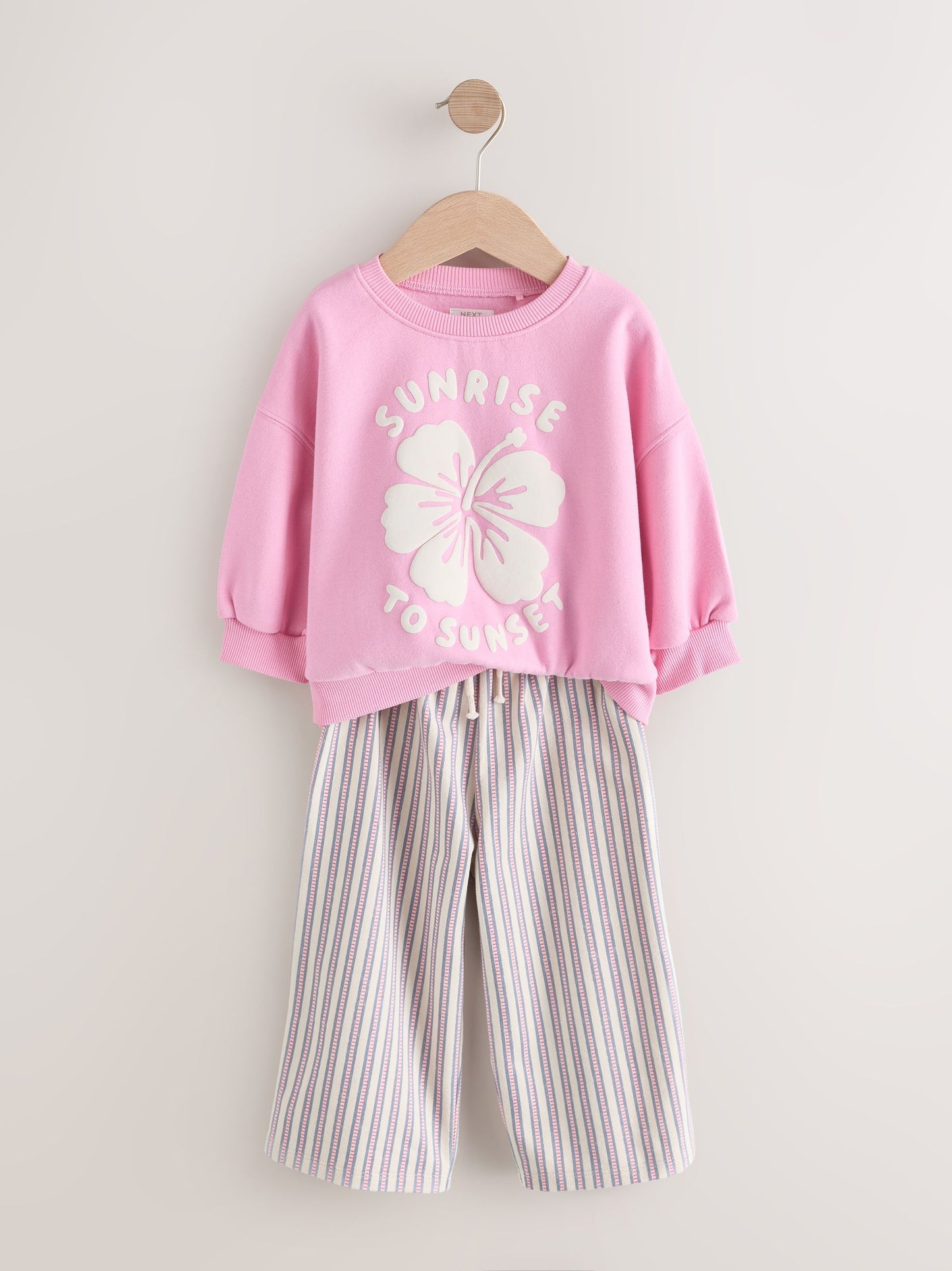 Pink Sweatshirt & Wide Leg Trousers Set (3mths-7yrs) image 6