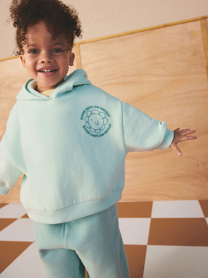 Blue Flower Hoodie & Barrel Leg Joggers Set (3mths-7yrs) image 3