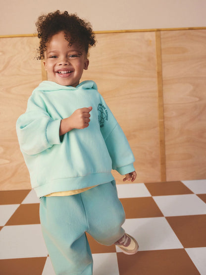 Blue Flower Hoodie & Barrel Leg Joggers Set (3mths-7yrs) image 4
