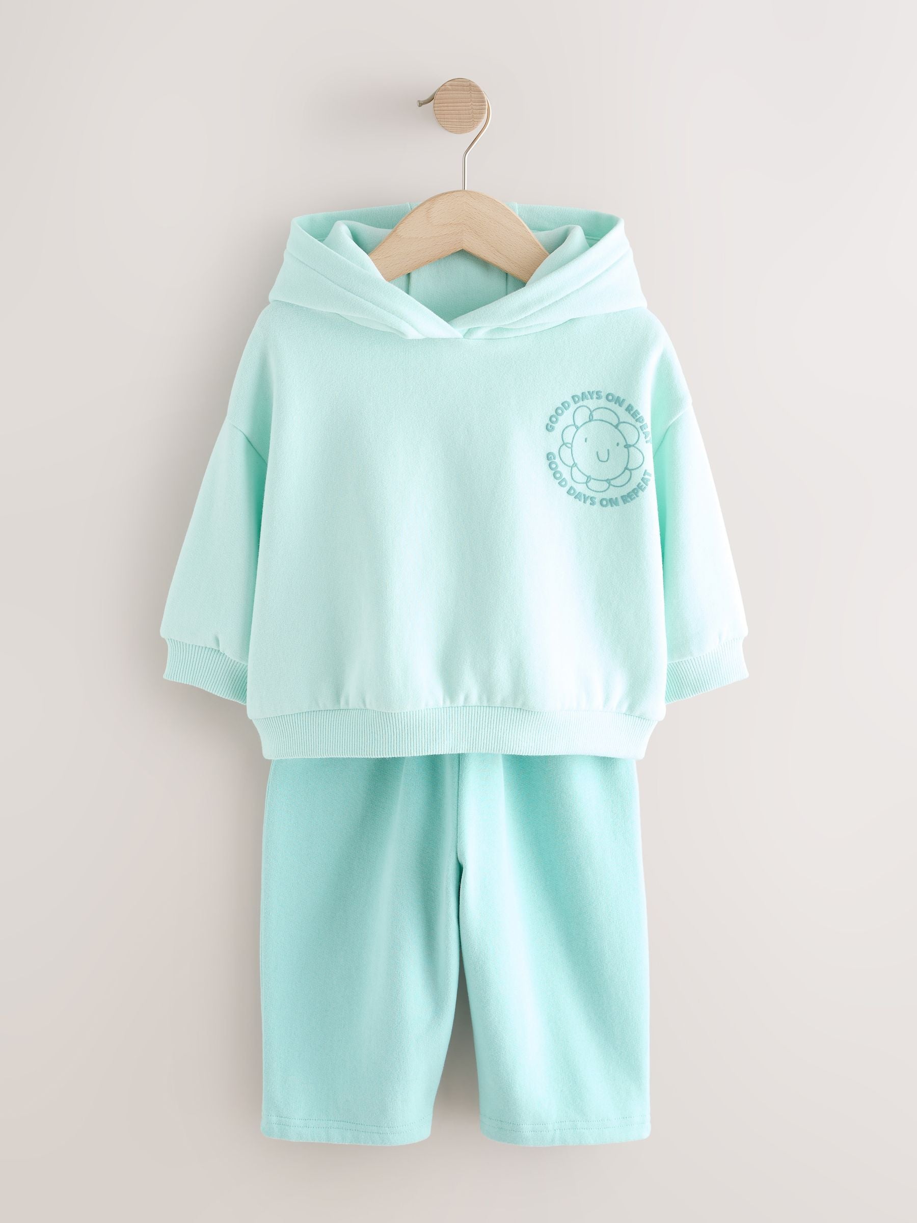 Blue Flower Hoodie & Barrel Leg Joggers Set (3mths-7yrs) image 6