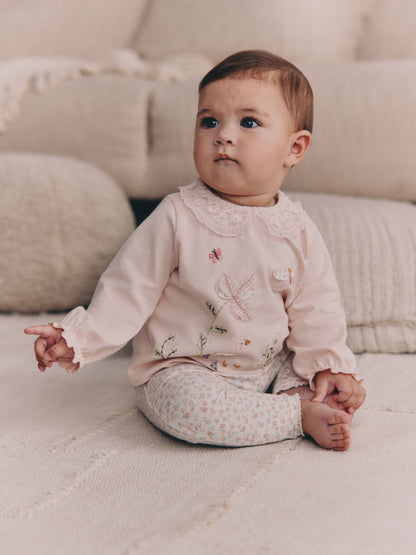 Pink Bunny Long Sleeve Top and Legging Baby 2 Piece Set (0mths-2yrs) image 2