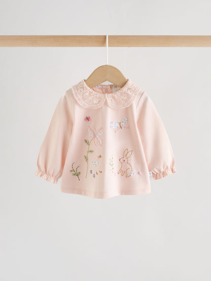 Pink Bunny Long Sleeve Top and Legging Baby 2 Piece Set (0mths-2yrs) image 6