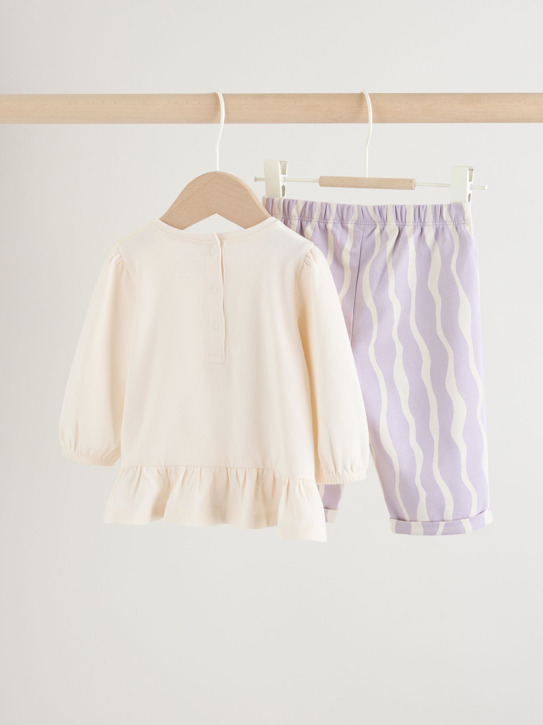 Purple Flower Baby T-Shirts And Trousers 2 Piece Set (0mths-2yrs) image 2