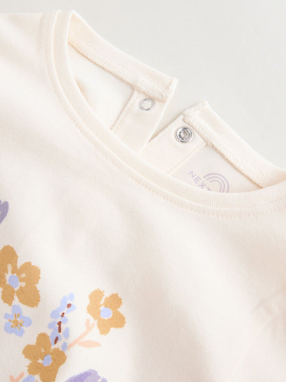 Purple Flower Baby T-Shirts And Trousers 2 Piece Set (0mths-2yrs) image 7