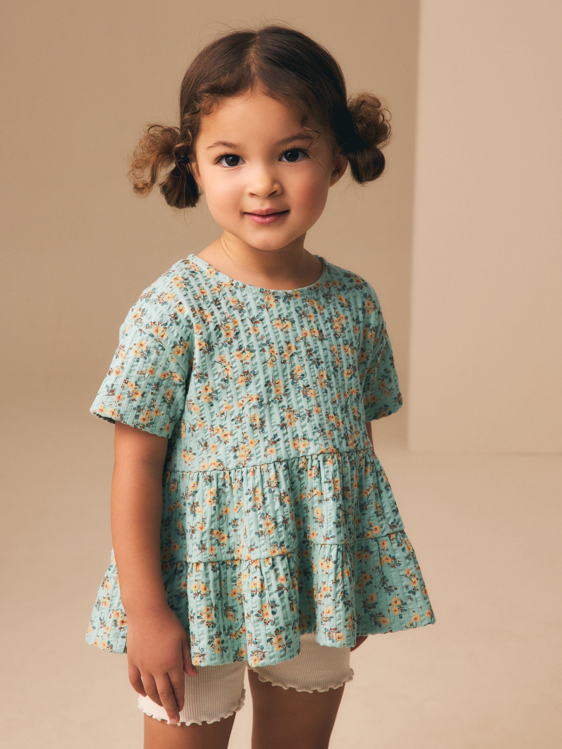 Blue Ditsy Floral Short Sleeve Blouse Shorts Set (3mths-7yrs) image 2